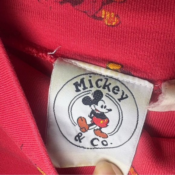 Vintage 90s Disney Mickey & Co. Mickey Mouse All Over Print Turtleneck Size XL - Picture 3 of 4